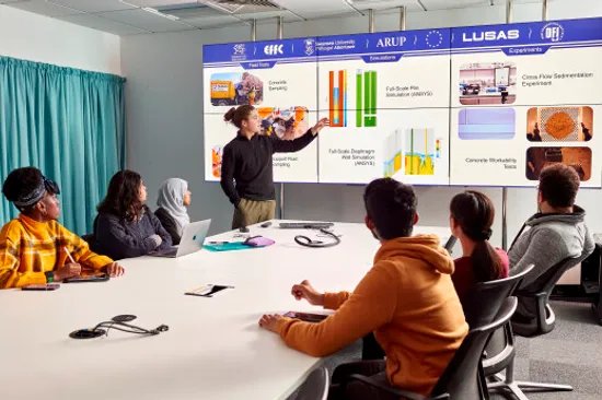 Lecturer presenting some research